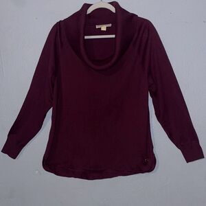 Michael Kors Maroon Cowl Neck Sweater lo my sleeve  size lg